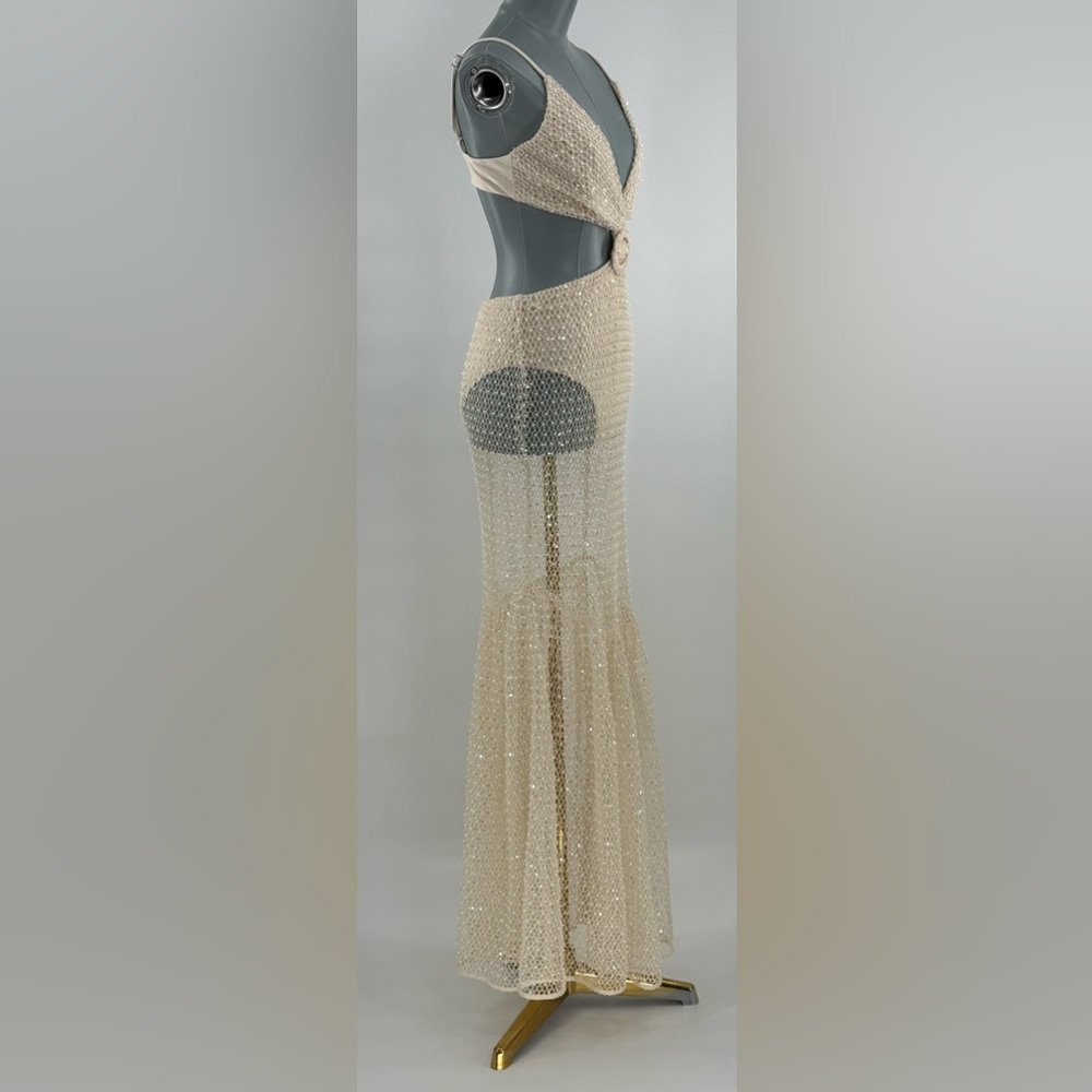🆕 PATBO 🧿 NWOT Crochet Bloom Cut Out Beach Dress, Off White - Sz US 8 BR 40 - Picture 5 of 17